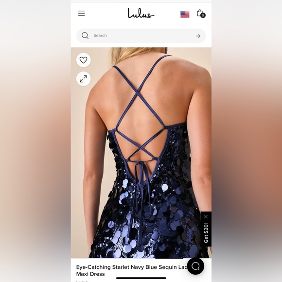 Lulu’s Eye-Catching Starlet Navy Blue Sequin Lace-Up Maxi Dress - Picture 2 of 4